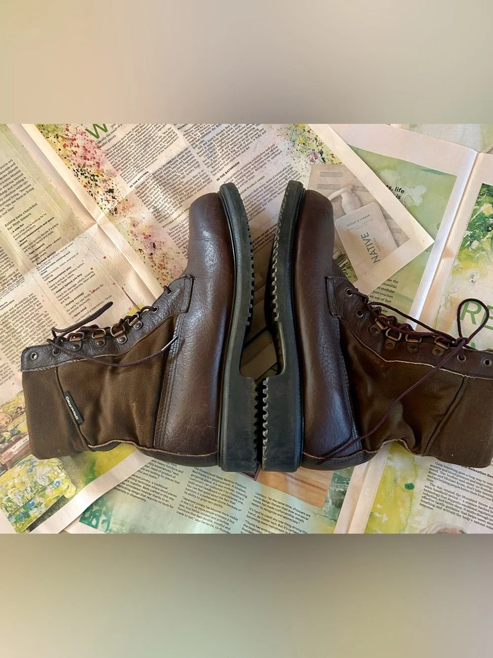 BROWNING SIZE 8.5 MENS LEATHER LACE UP HEAVY DUTY DURABLE WORK BOOT steel Toe
